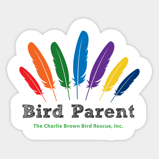 CB bird parent - black type Sticker by Just Winging It Designs